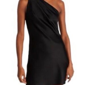 Alice + Olivia Black One-Shoulder Dress